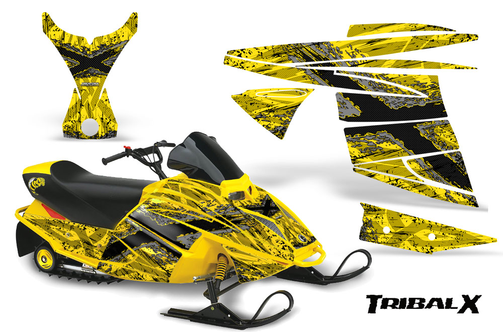 Ski-Doo MiniZ Graphics Kit TribalX Silver Yellow